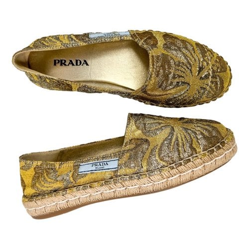 Pre-owned Prada Cloth Espadrilles In Gold