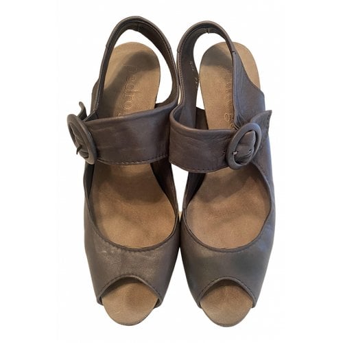 Pre-owned Pedro Garcia Leather Sandals In Grey