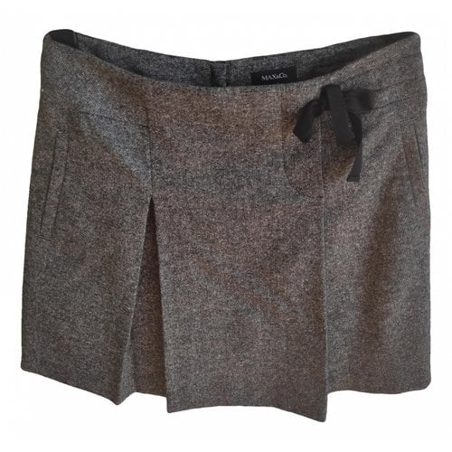 Pre-owned Max & Co Wool Mini Skirt In Grey