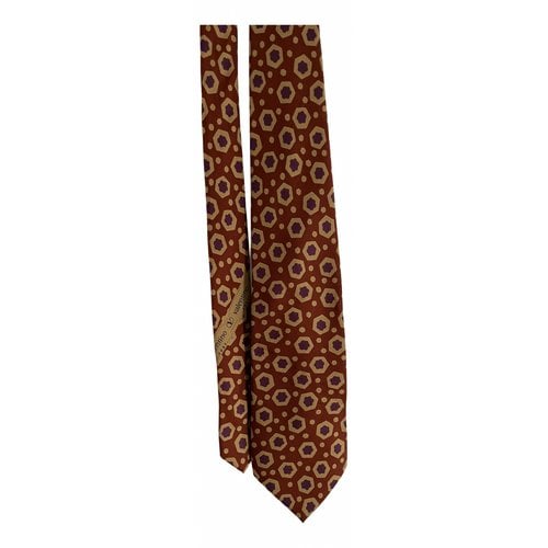 Pre-owned Valentino Garavani Silk Tie In Brown