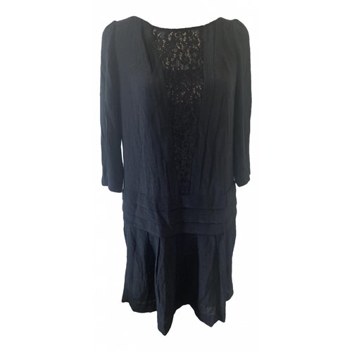 Pre-owned Claudie Pierlot Lace Mid-length Dress In Black