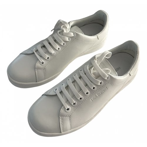 Pre-owned Neil Barrett Leather Low Trainers In White