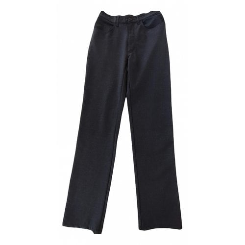 Pre-owned Fendi Wool Large Pants In Black