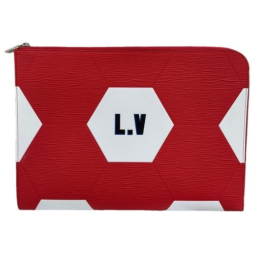 Pre-owned Louis Vuitton Pochette Jour Gm Leather Bag In Red