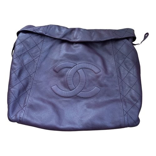 Pre-owned Chanel 31 Leather Tote In Purple