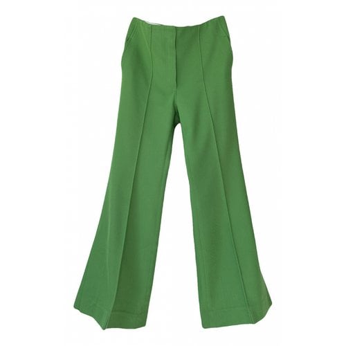 Pre-owned Celine Wool Trousers In Green
