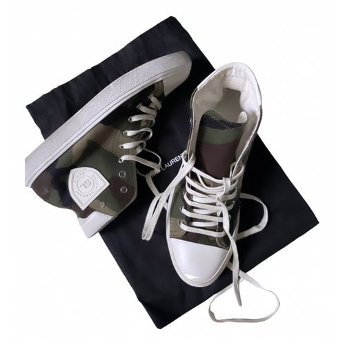 Pre-owned Saint Laurent Cloth Trainers In Green