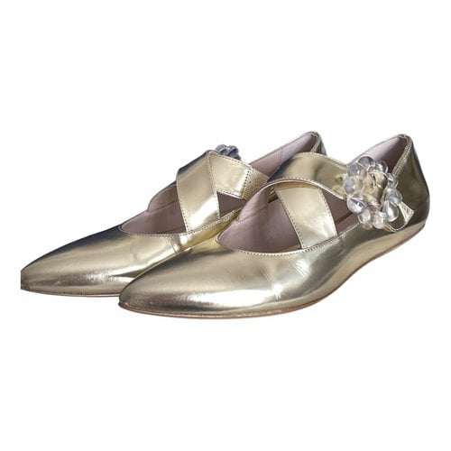 Pre-owned Simone Rocha Leather Flats In Gold