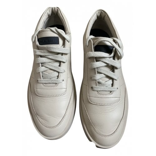 Pre-owned Fear Of God Leather Low Trainers In Beige