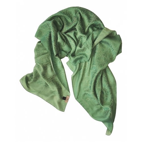 Pre-owned Aigner Silk Stole In Green