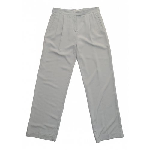 Pre-owned Etro Silk Straight Pants In Beige