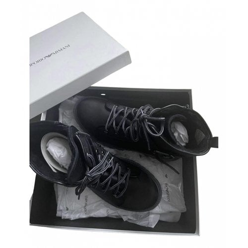 Pre-owned Emporio Armani Cloth Boots In Black