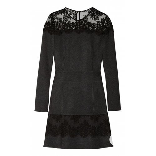 Pre-owned Roberto Cavalli Wool Mini Dress In Anthracite