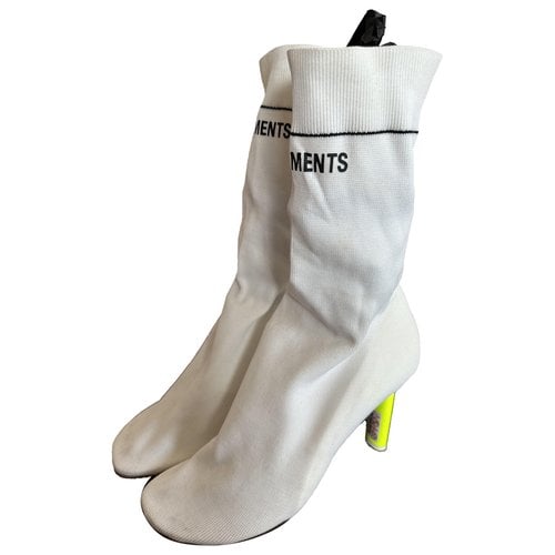 Pre-owned Vetements Cloth Heels In White