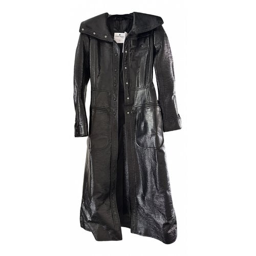 Pre-owned Courrèges Trench Coat In Black