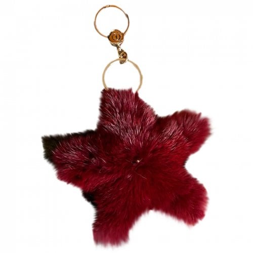 Pre-owned Loro Piana Mink Key Ring In Red