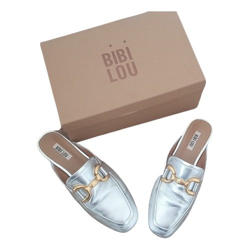 Pre-owned Bibi Lou Leather Flats In Silver