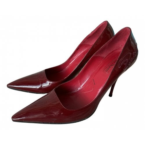 Pre-owned Cesare Paciotti Patent Leather Heels In Burgundy