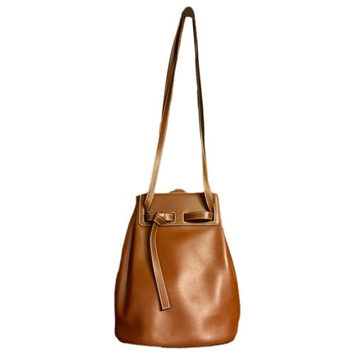 Pre-owned Loewe Ruk Bucket Leather Handbag In Brown
