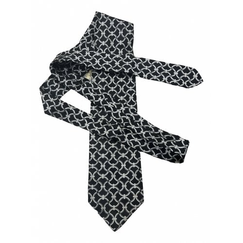 Pre-owned Versace Silk Tie In Black