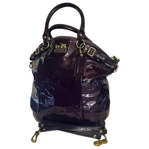 Pre-owned Coach Madison Leather Satchel In Purple