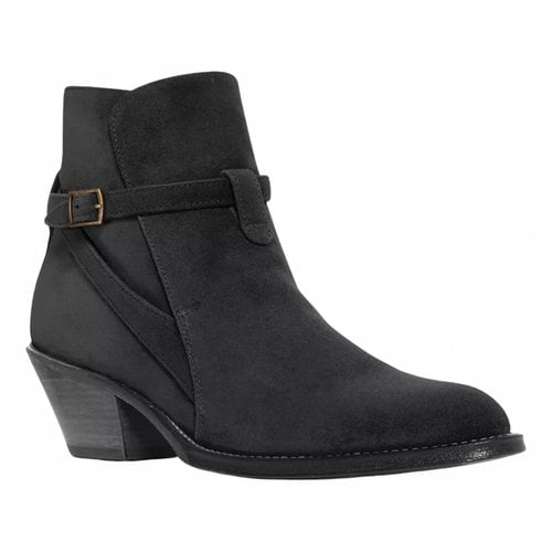 Pre-owned Saint Laurent Buckled Boots In Black