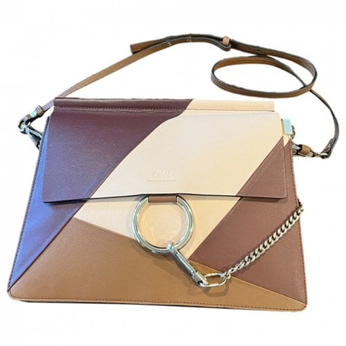 Pre-owned Chloé Faye Leather Handbag In Brown