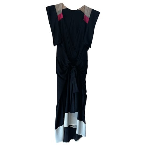 Pre-owned Vionnet Silk Dress In Black