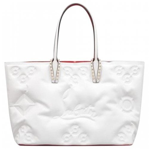 Pre-owned Christian Louboutin Cabata Leather Tote In White