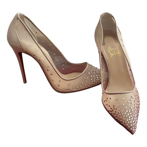 Pre-owned Christian Louboutin Follies Strass Heels In Other