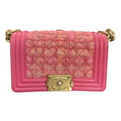 Pre-owned Chanel Tweed Crossbody Bag In Pink
