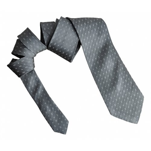Pre-owned Dior Silk Tie In Grey