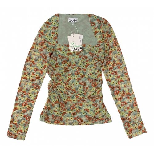 Pre-owned Ganni Blouse In Green