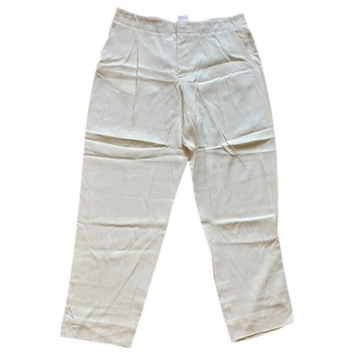 Pre-owned Chloé Silk Straight Pants In White