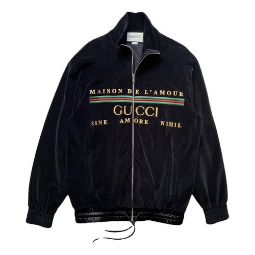 Pre-owned Gucci Velvet Vest In Black
