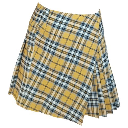 Pre-owned Maje Fall Winter 2020 Wool Mini Skirt In Yellow