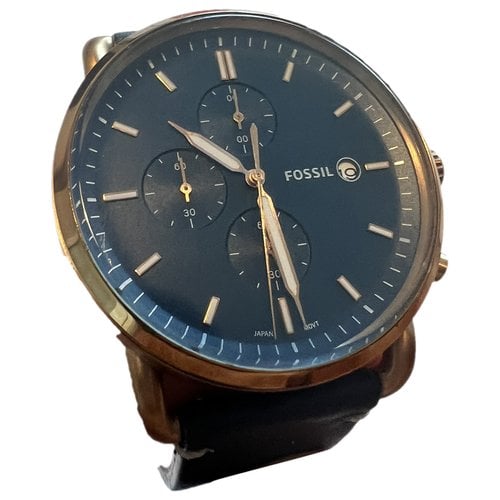 Pre-owned Fossil Watch In Navy