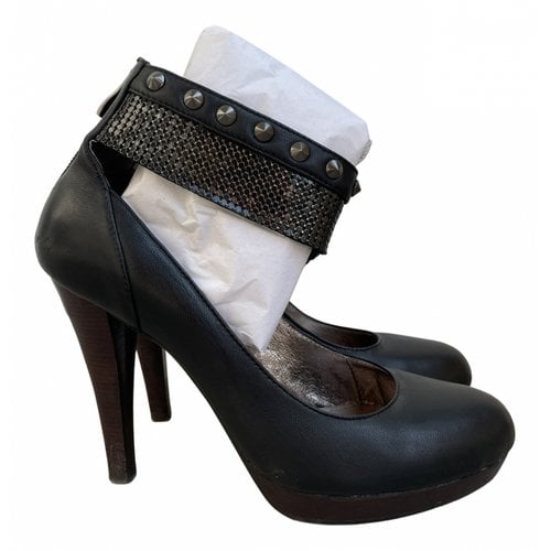 Pre-owned Balmain Leather Heels In Anthracite