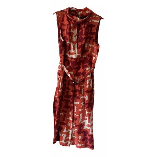 Pre-owned Just Cavalli Silk Mid-length Dress In Red