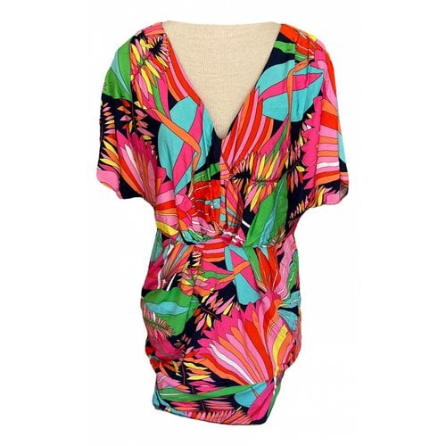 Pre-owned Trina Turk Silk Mid-length Dress In Multicolour