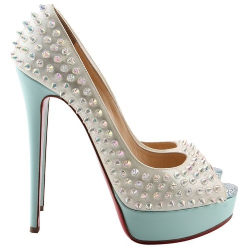 Pre-owned Christian Louboutin Lady Peep Patent Leather Heels In Multicolour