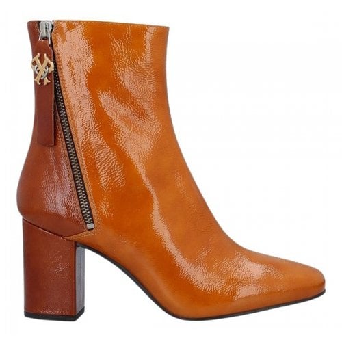 Pre-owned Pinko Leather Boots In Orange