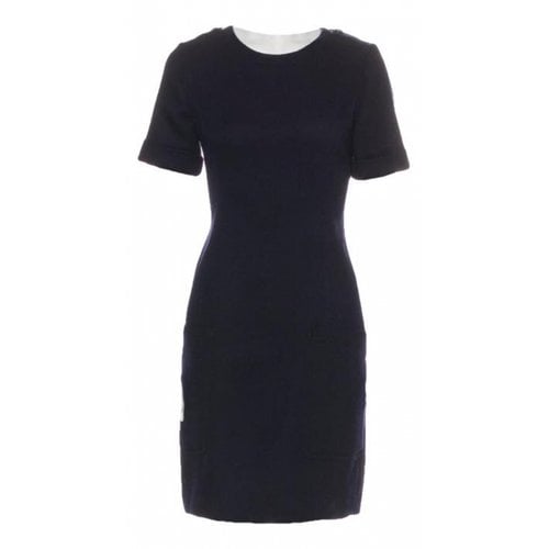 Pre-owned Burberry Wool Mini Dress In Navy