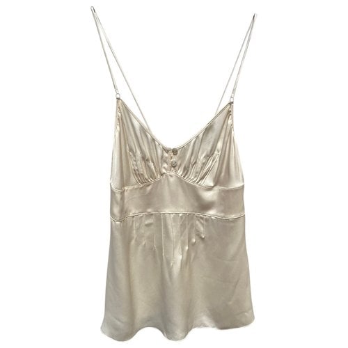 Pre-owned Chanel Silk Camisole In Beige