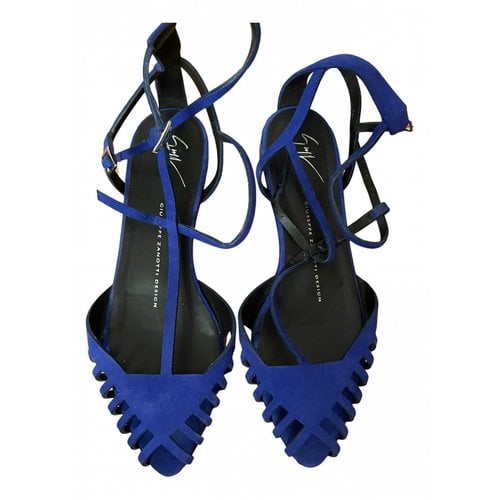 Pre-owned Giuseppe Zanotti Velvet Sandals In Blue