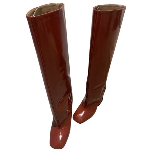 Pre-owned Marni Leather Boots In Red