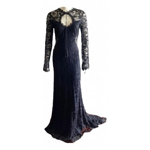 Pre-owned Emilio Pucci Lace Maxi Dress In Black