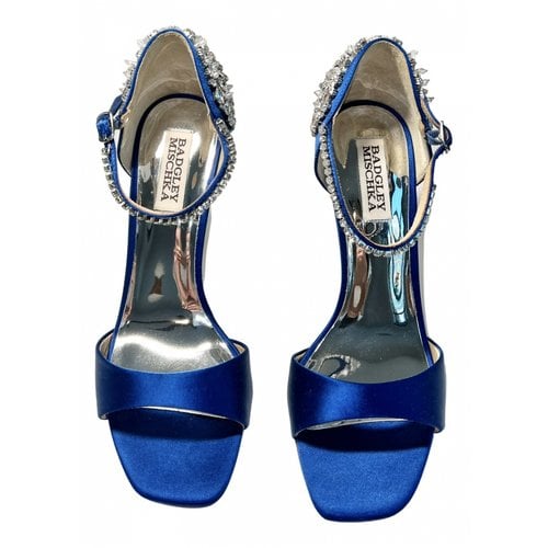 Pre-owned Badgley Mischka Glitter Sandals In Blue