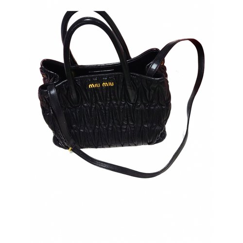 Pre-owned Miu Miu Cleo Leather Crossbody Bag In Black