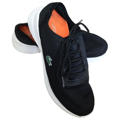 Pre-owned Lacoste Cloth Trainers In Black